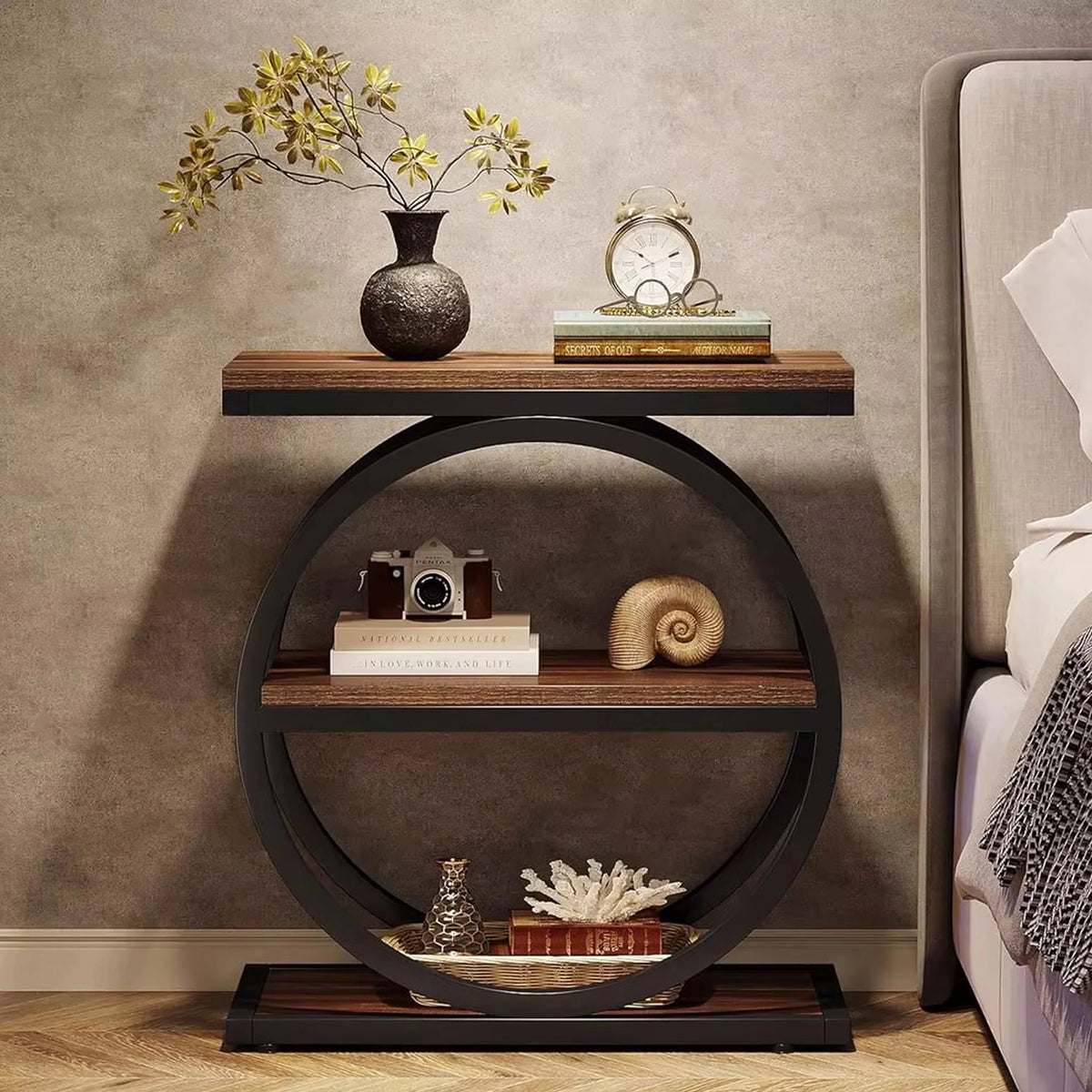 Table Console Industrielle à 4 Niveaux – Rangement & Design Moderne