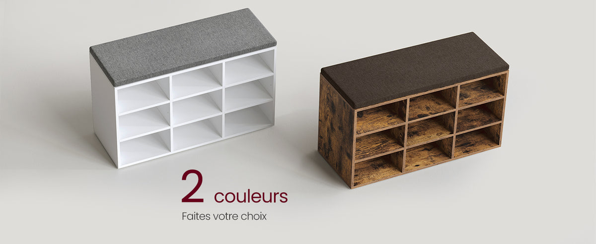 Banc à Chaussures avec Assise Rembourrée – 9 Compartiments